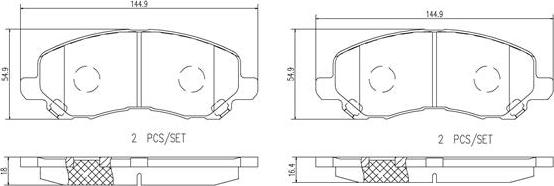 Brembo P18027N - Bremžu uzliku kompl., Disku bremzes adetalas.lv