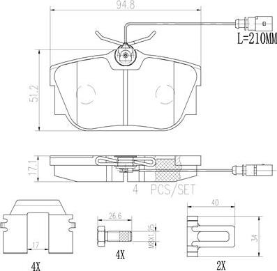 Brembo P85046N - Bremžu uzliku kompl., Disku bremzes adetalas.lv