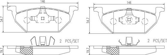 Brembo P85041N - Bremžu uzliku kompl., Disku bremzes adetalas.lv