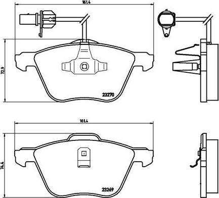 Brembo P 85 061 - Bremžu uzliku kompl., Disku bremzes adetalas.lv