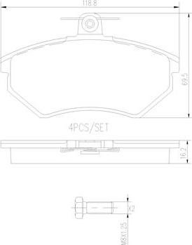 Brembo P85015N - Bremžu uzliku kompl., Disku bremzes adetalas.lv