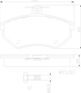 Brembo P85011N - Bremžu uzliku kompl., Disku bremzes adetalas.lv