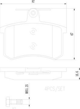 Brembo P85013N - Bremžu uzliku kompl., Disku bremzes adetalas.lv