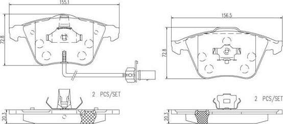 Brembo P85084N - Bremžu uzliku kompl., Disku bremzes adetalas.lv