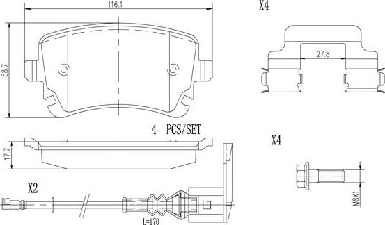 Brembo P85083N - Bremžu uzliku kompl., Disku bremzes adetalas.lv