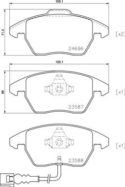 Brembo P 85 146 - Bremžu uzliku kompl., Disku bremzes adetalas.lv