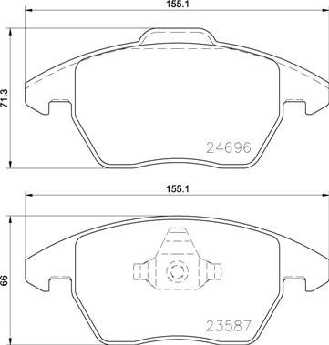 Brembo P 85 148 - Bremžu uzliku kompl., Disku bremzes adetalas.lv