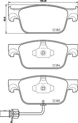 Brembo P 85 153X - Bremžu uzliku kompl., Disku bremzes adetalas.lv