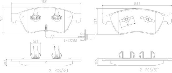 Brembo P 85 102 - Bremžu uzliku kompl., Disku bremzes adetalas.lv