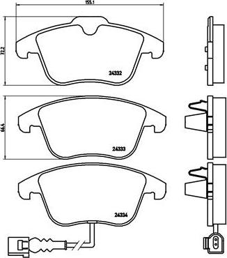 Brembo P 85 112X - Bremžu uzliku kompl., Disku bremzes adetalas.lv