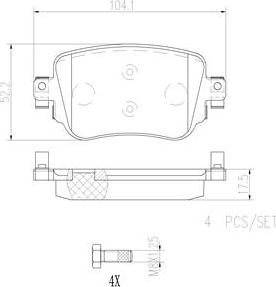 Brembo P85135N - Bremžu uzliku kompl., Disku bremzes adetalas.lv