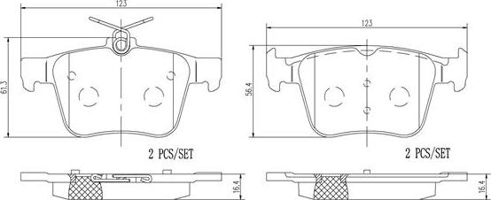 Brembo P85124N - Bremžu uzliku kompl., Disku bremzes adetalas.lv