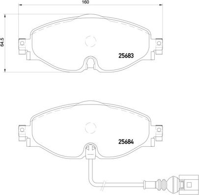 Brembo P 85 126X - Bremžu uzliku kompl., Disku bremzes adetalas.lv