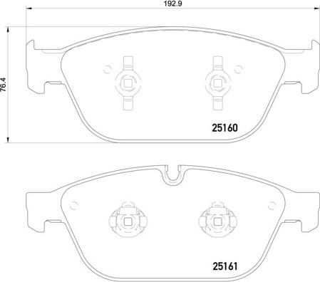 Brembo P 85 128 - Bremžu uzliku kompl., Disku bremzes adetalas.lv