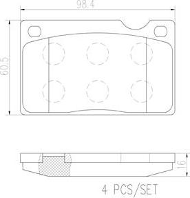 Brembo P86003N - Bremžu uzliku kompl., Disku bremzes adetalas.lv