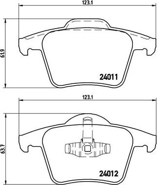 Brembo P 86 019 - Bremžu uzliku kompl., Disku bremzes adetalas.lv