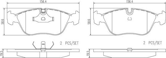 Brembo P86013N - Bremžu uzliku kompl., Disku bremzes adetalas.lv