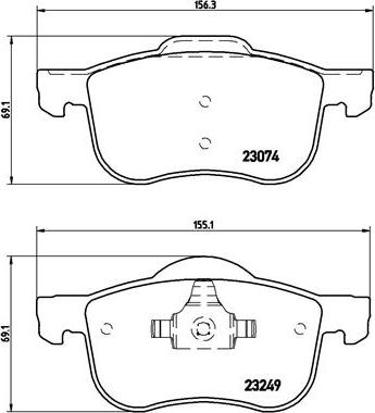 Brembo P 86 020 - Bremžu uzliku kompl., Disku bremzes adetalas.lv