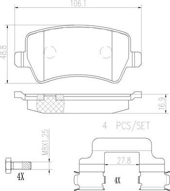 Brembo P86021N - Bremžu uzliku kompl., Disku bremzes adetalas.lv