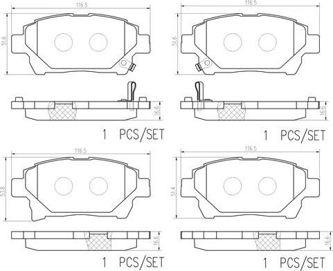 Brembo P83097N - Bremžu uzliku kompl., Disku bremzes adetalas.lv