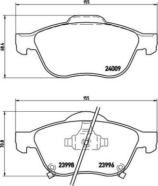 Brembo P 83 043 - Bremžu uzliku kompl., Disku bremzes adetalas.lv