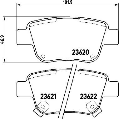 Brembo P 83 047 - Bremžu uzliku kompl., Disku bremzes adetalas.lv