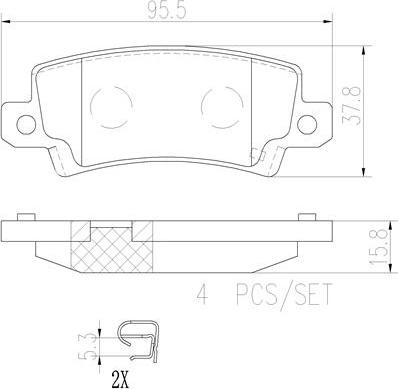 Brembo P83065N - Bremžu uzliku kompl., Disku bremzes adetalas.lv