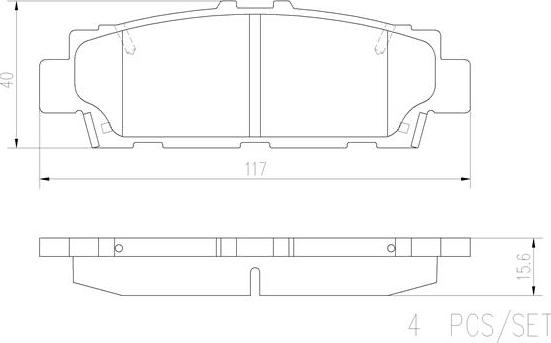 Brembo P83032N - Bremžu uzliku kompl., Disku bremzes adetalas.lv