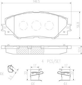 Brembo P83071N - Bremžu uzliku kompl., Disku bremzes adetalas.lv