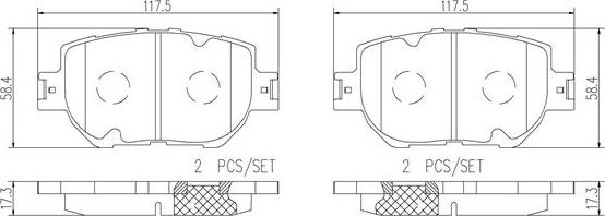 Brembo P83157N - Bremžu uzliku kompl., Disku bremzes adetalas.lv