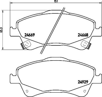 Brembo P83109N - Bremžu uzliku kompl., Disku bremzes adetalas.lv