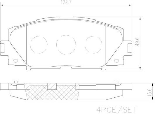 Brembo P83106N - Bremžu uzliku kompl., Disku bremzes adetalas.lv