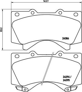 Brembo P 83 107 - Bremžu uzliku kompl., Disku bremzes adetalas.lv