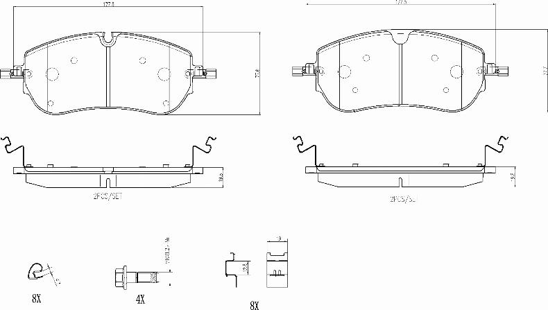 Brembo P36038N - Bremžu uzliku kompl., Disku bremzes adetalas.lv