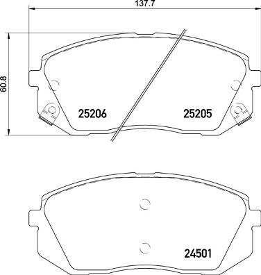 Brembo P 30 093X - Bremžu uzliku kompl., Disku bremzes adetalas.lv