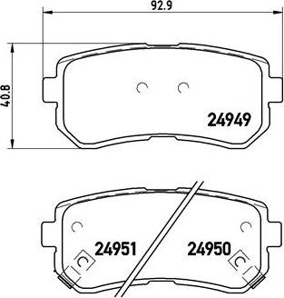 Brembo P 30 046 - Bremžu uzliku kompl., Disku bremzes adetalas.lv