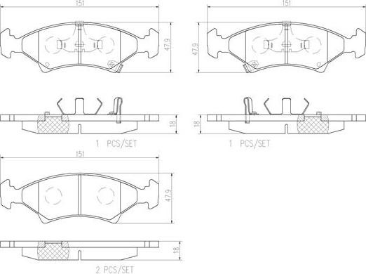 Brembo P30009N - Bremžu uzliku kompl., Disku bremzes adetalas.lv