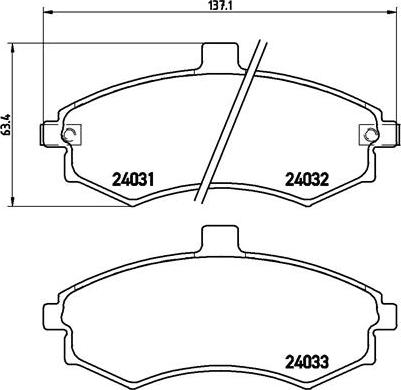 Brembo P 30 020 - Bremžu uzliku kompl., Disku bremzes adetalas.lv