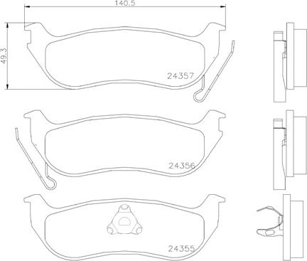 Brembo P 37 009 - Bremžu uzliku kompl., Disku bremzes adetalas.lv