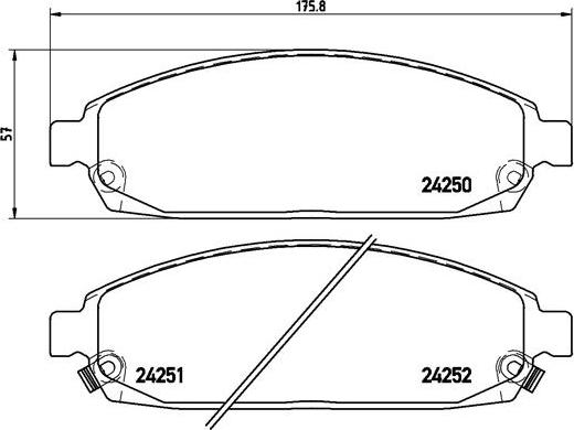 Brembo P 37 010 - Bremžu uzliku kompl., Disku bremzes adetalas.lv