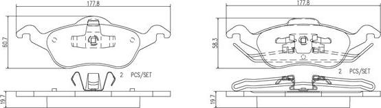 Brembo P24046N - Bremžu uzliku kompl., Disku bremzes adetalas.lv