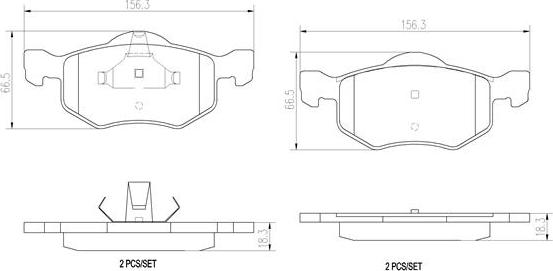 Brembo P24056N - Bremžu uzliku kompl., Disku bremzes adetalas.lv