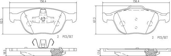 Brembo P24058N - Bremžu uzliku kompl., Disku bremzes adetalas.lv