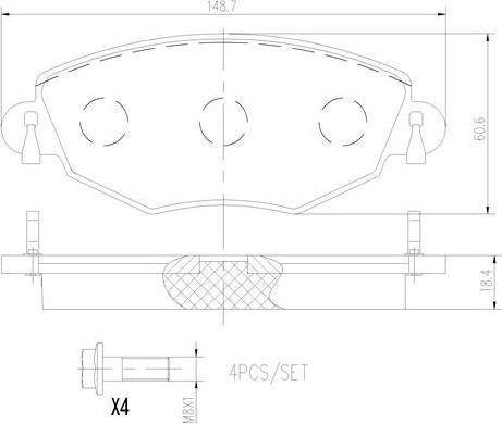 Brembo P24060N - Bremžu uzliku kompl., Disku bremzes adetalas.lv