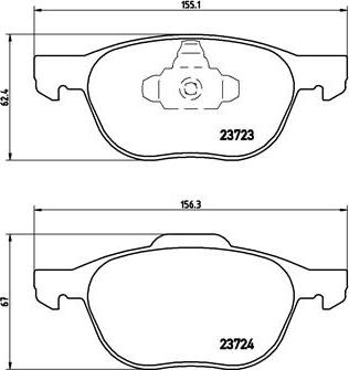 Brembo P 24 061 - Bremžu uzliku kompl., Disku bremzes adetalas.lv