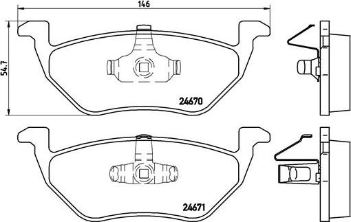 Brembo P 24 085 - Bremžu uzliku kompl., Disku bremzes adetalas.lv