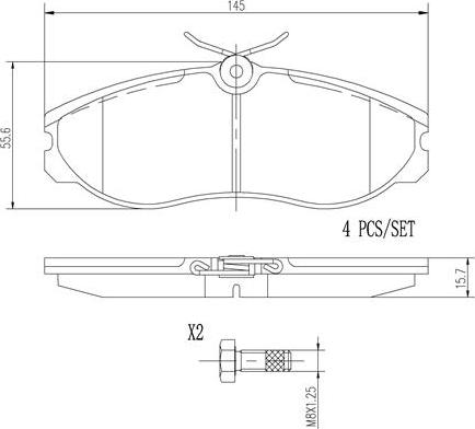 Brembo P24039N - Bremžu uzliku kompl., Disku bremzes adetalas.lv