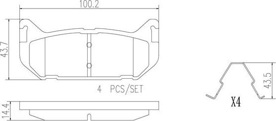 Brembo P24036N - Bremžu uzliku kompl., Disku bremzes adetalas.lv