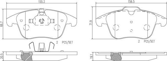 Brembo P24076N - Bremžu uzliku kompl., Disku bremzes adetalas.lv