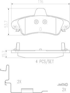 Brembo P24070N - Bremžu uzliku kompl., Disku bremzes adetalas.lv